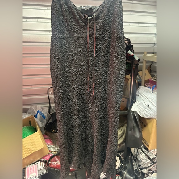 1X long lace black dress + black cape lace bolero type crop jacket goth CURRENT - Picture 9 of 16